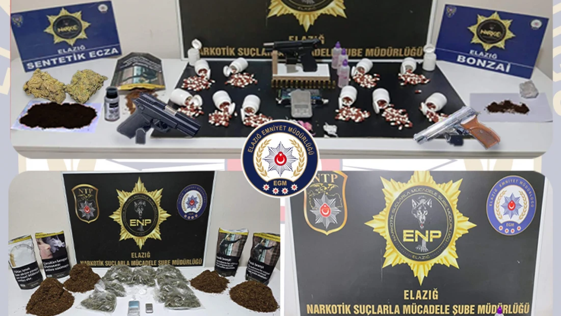 Elazığ’da Narkotik Operasyonları: Çok Sayıda Uyuşturucu Ele Geçirildi, 19 Tutuklama