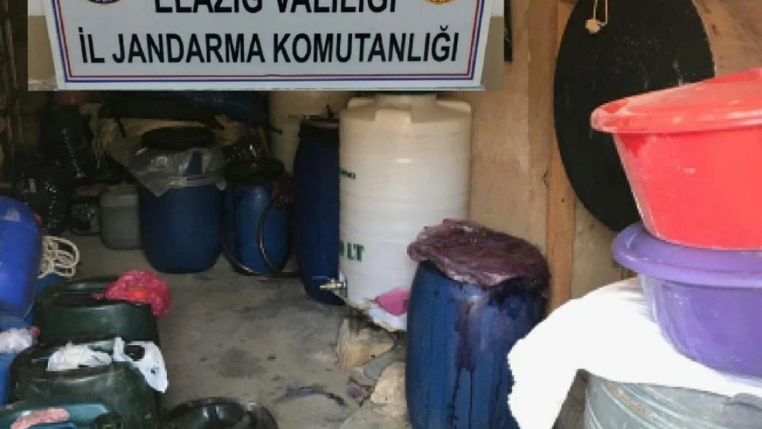 Elazığ'da Jandarma 450 Litre Kaçak Şarap Ele Geçirdi