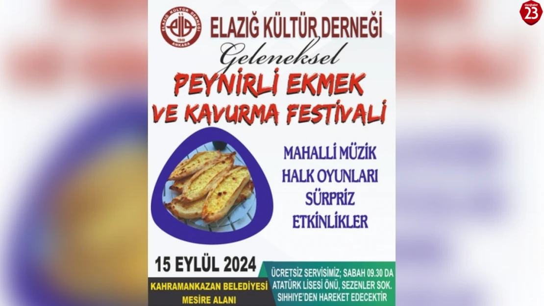 Ankara'da Peynirli Ekmek ve Kavurma Festivali Düzenlenecek