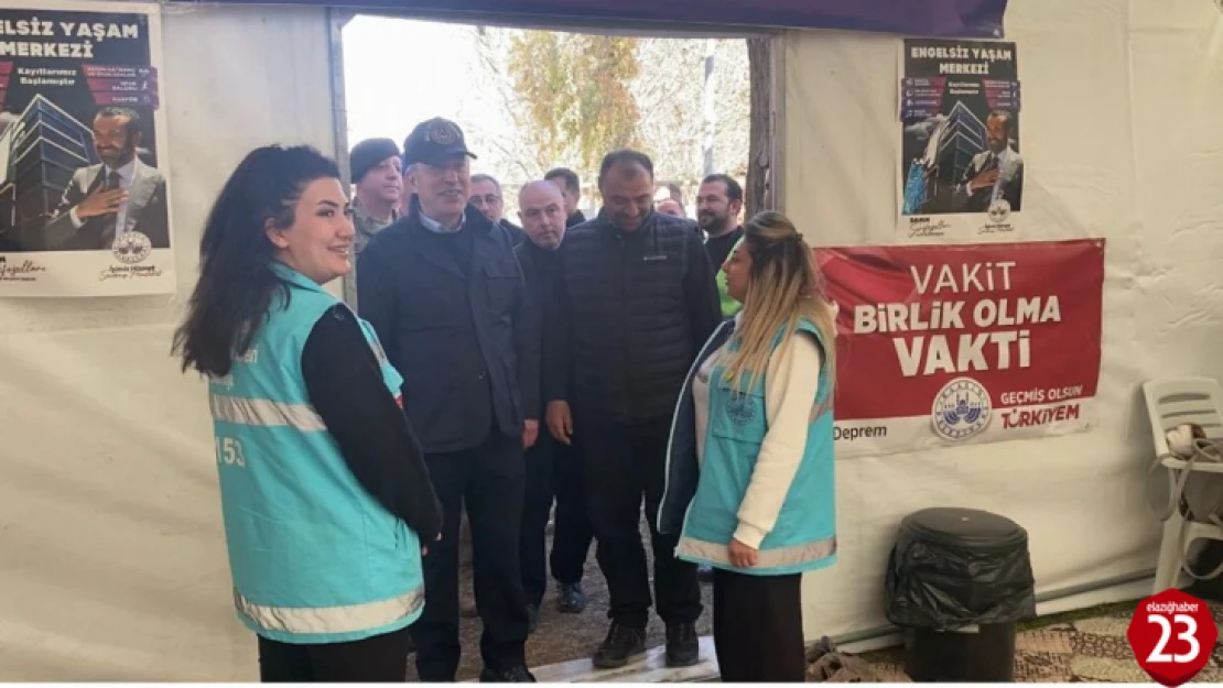 Bakan Akar, Elazığ Belediyesi Psikososyal Destek Çadırını Ziyaret Etti