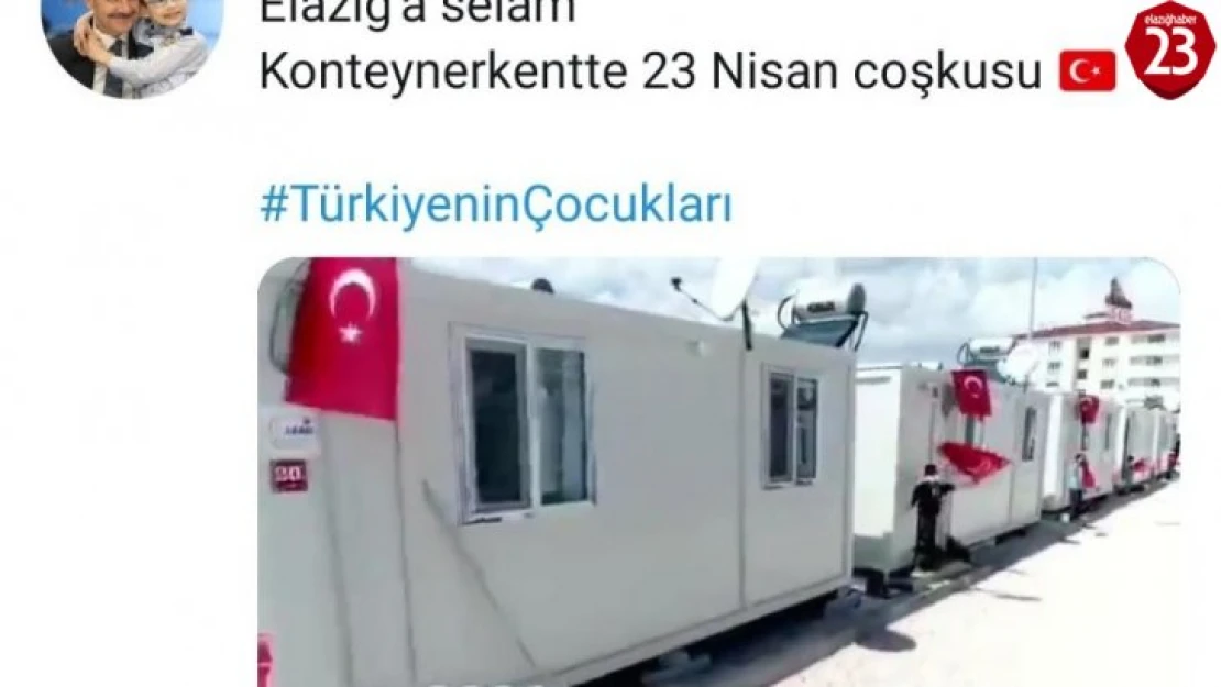 Bakan Soylu'dan Konteyner kentte 23 Nisan coşkusu paylaşımı