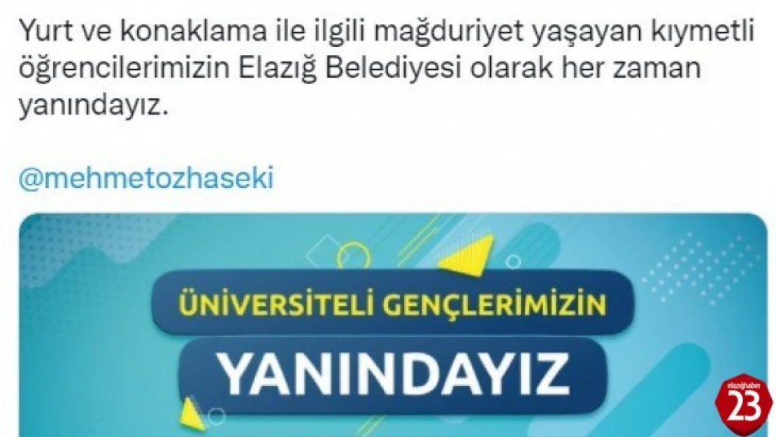 Başkan Şerifoğulları'ndan üniversite öğrencilerine destek