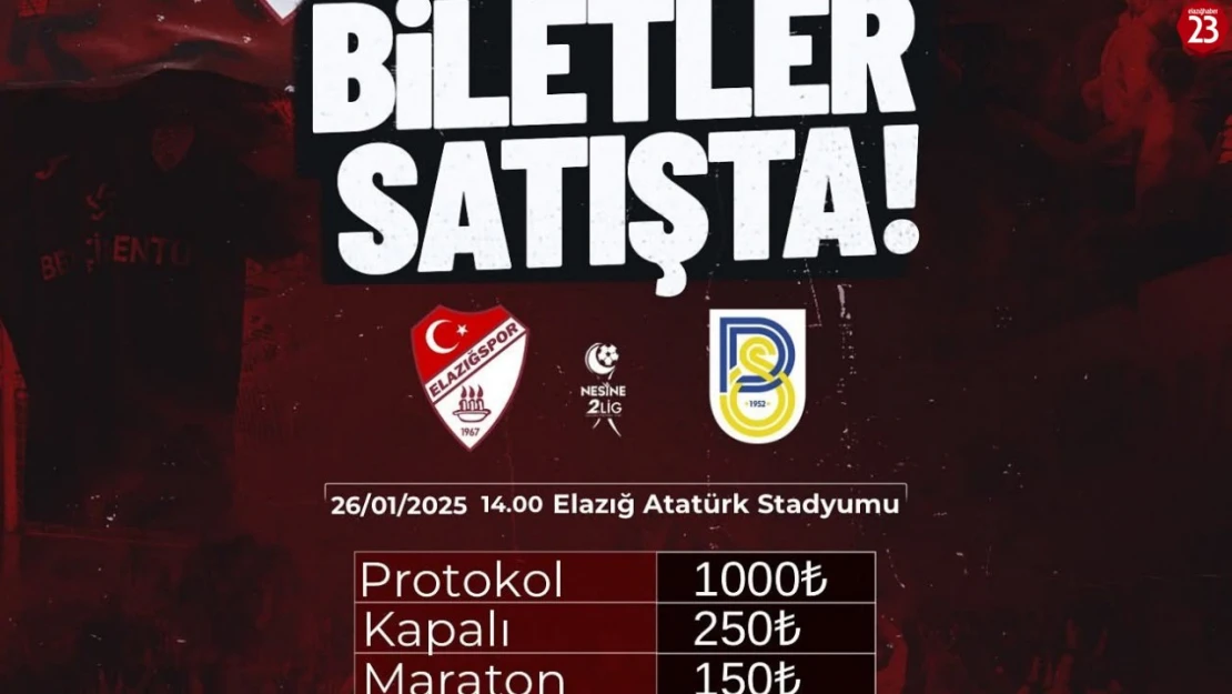 Elazığspor, Belediye Derincespor Maçının Biletlerini Satışa Sundu