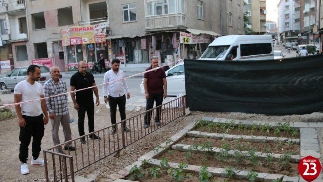 Depremde hasar alıp yıkılan binanın yeri bahçe oldu