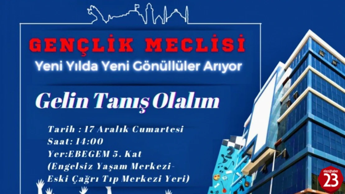 Elazığ Belediyesi Gençlik Meclisi, Yeni Yılda Yeni Gönüllüler Arıyor