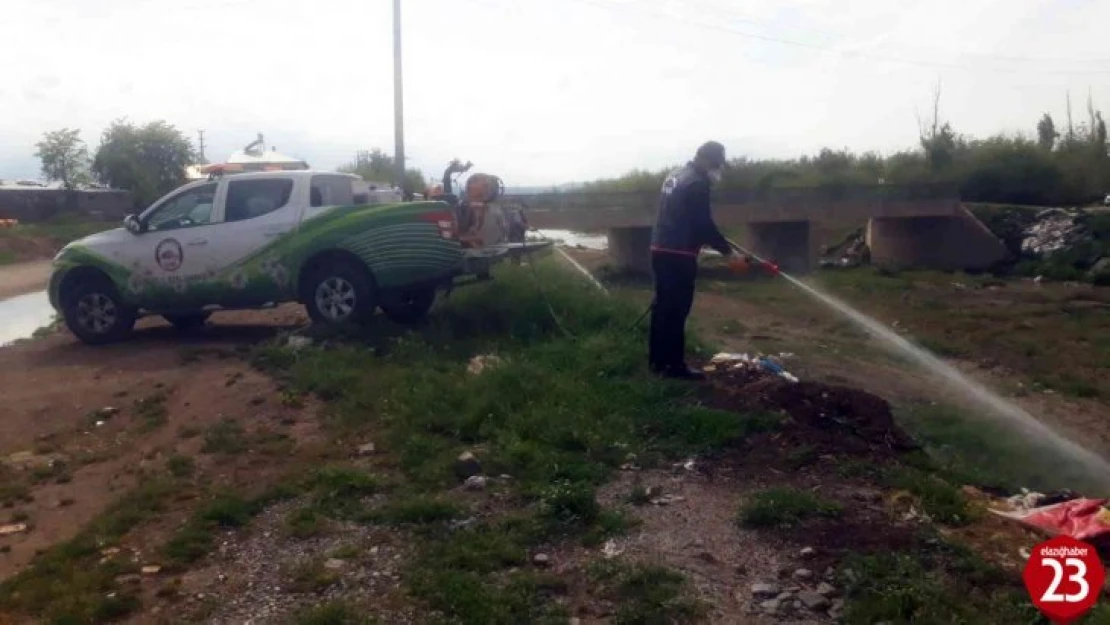 Elazığ'da  ilaçlama çalışmaları  bayramda da sürüyor