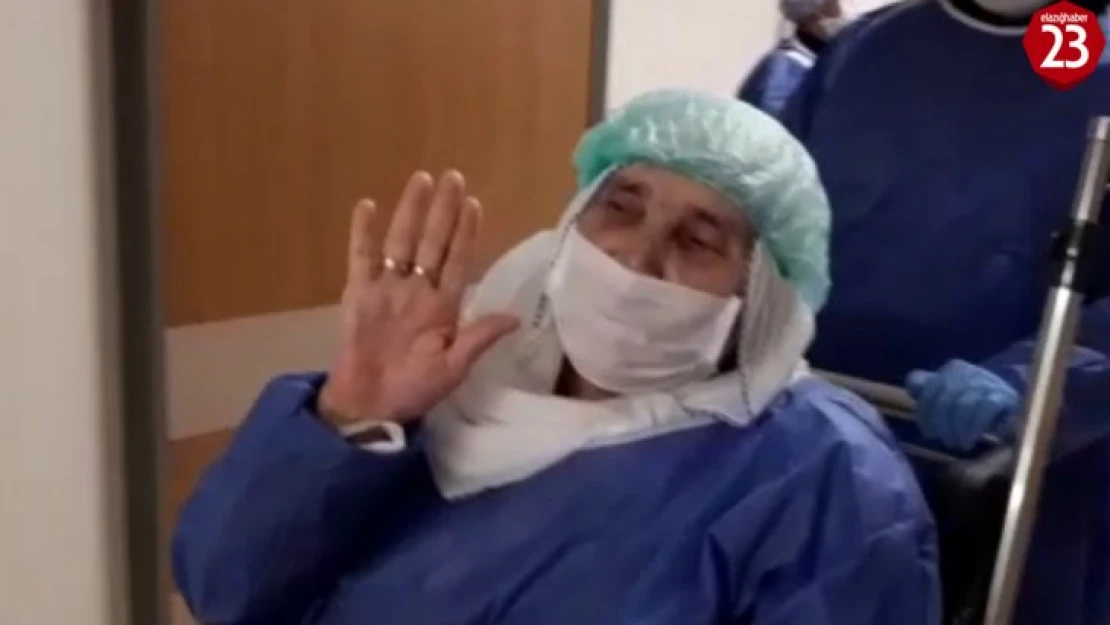 Elazığ'da 'korona virüsü' yenen 14 kişi alkışlarla taburcu oldu