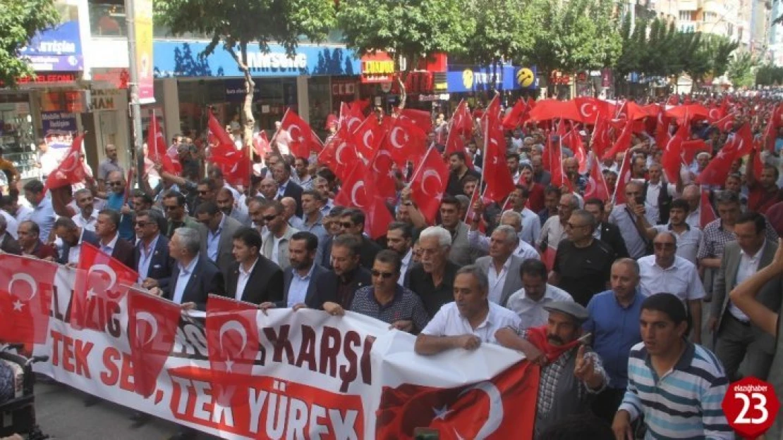 Elazığ'da Teröre Lanet Yürüyüşü Düzenlendi