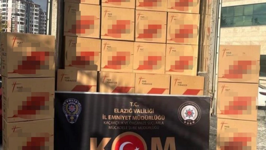 Elazığ'da 1 milyon 505 bin adet paketlenmiş makaron ele geçirildi