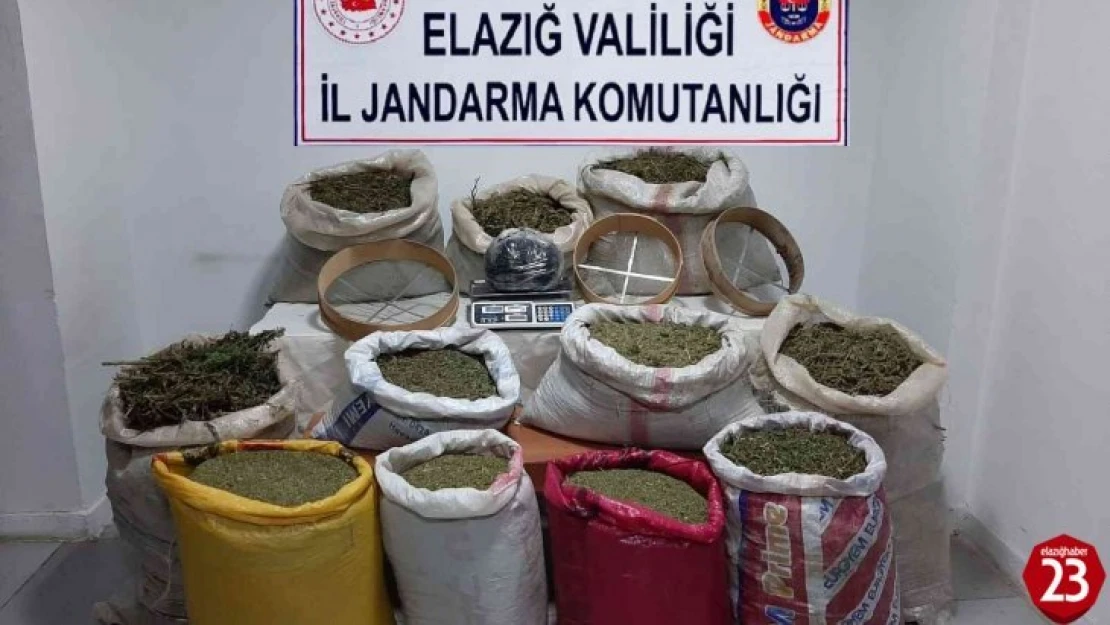 Elazığ'da Jandarma 210 Kilo Esrar, 1 Kilo Skunk Ele Geçirdi