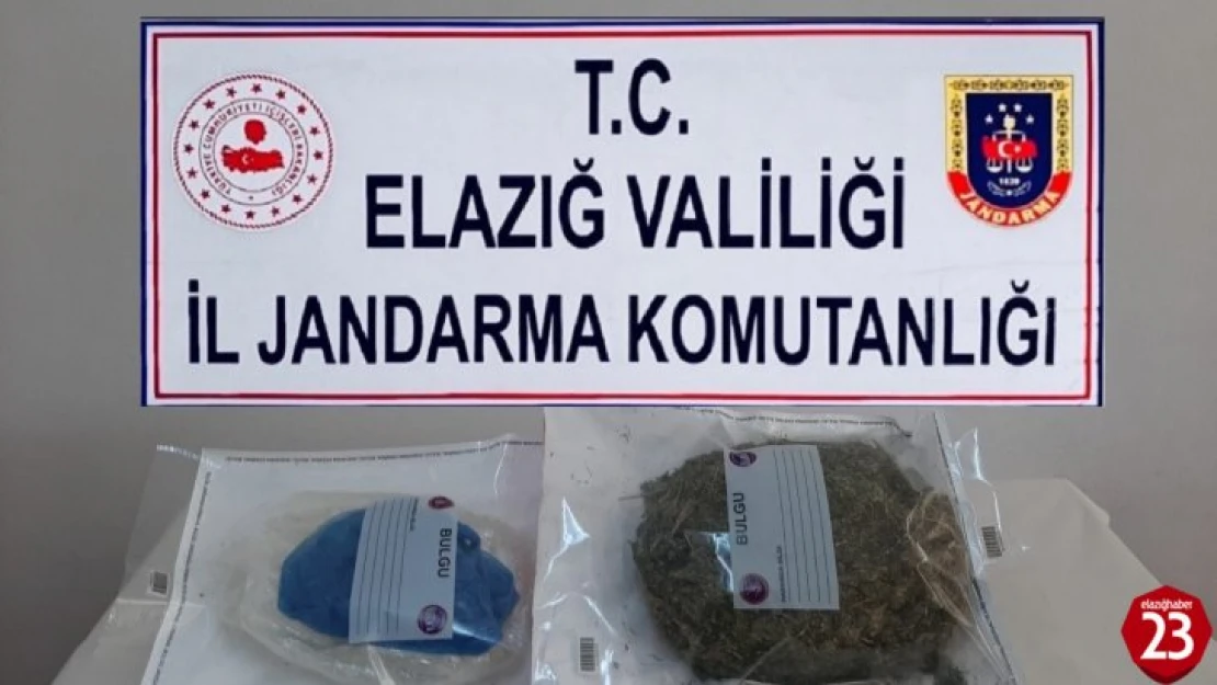 Elazığ'da Jandarma Yine Yakaladı, Bu Defa 1 Buçuk Kilo Esrar Ele Geçirildi