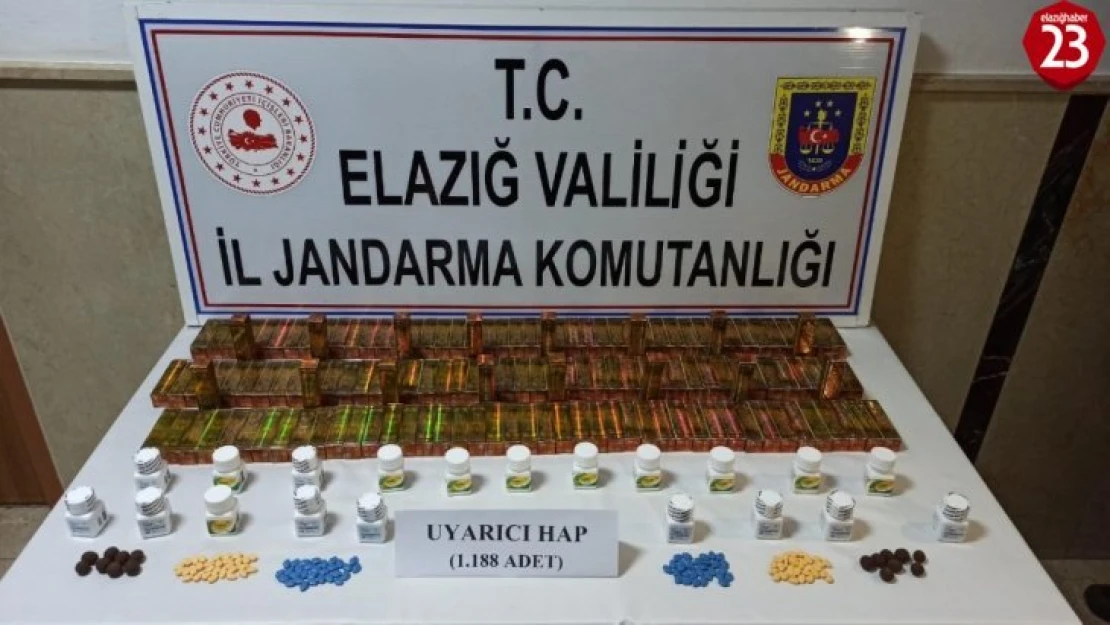 Elazığ'da bin 308 adet uyarıcı hap ele geçirildi