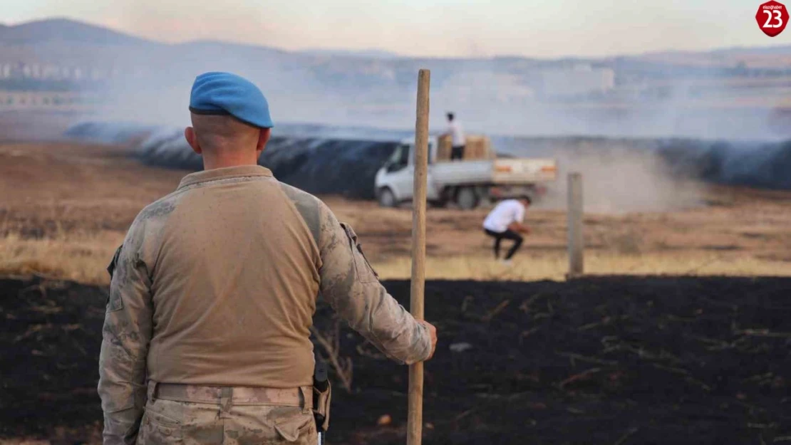 Elazığ'da çıkan yangında 400 ton saman kül oldu