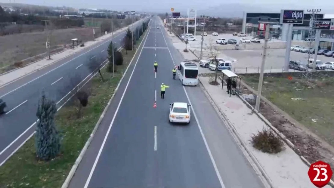 Elazığ'da dron destekli trafik denetimi