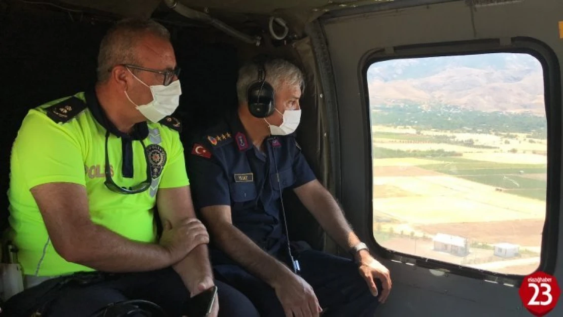 Elazığ'da Helikopter Destekli Trafik Denetimi