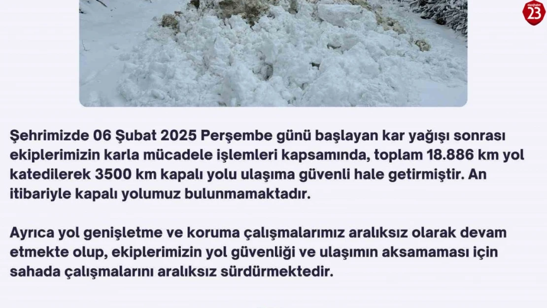 Elazığ'da kapalı köy yolu kalmadı