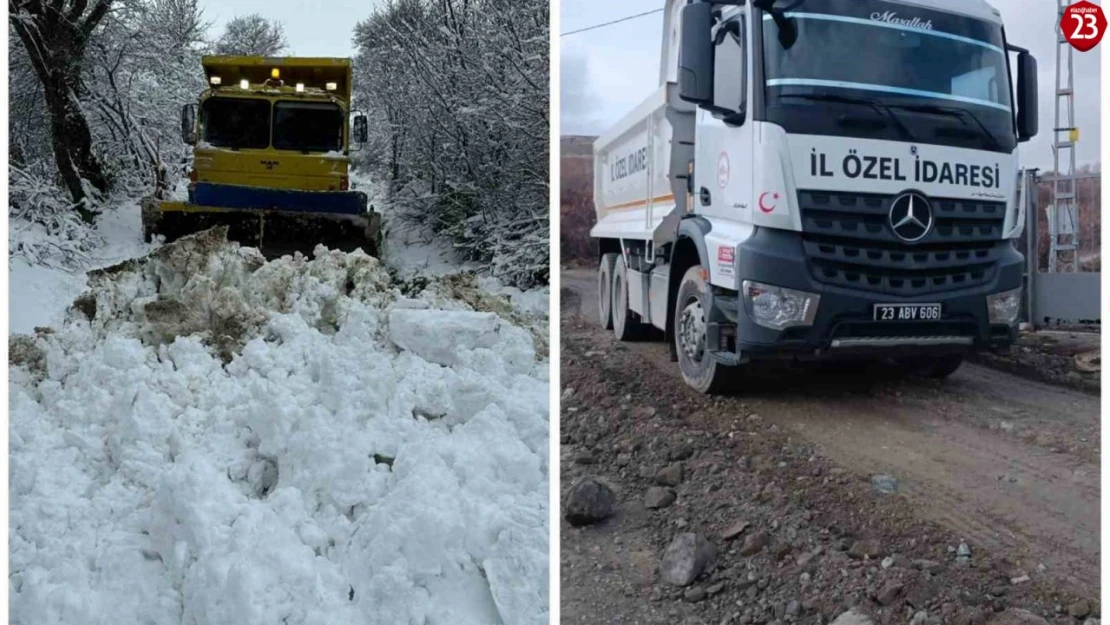 Elazığ'da Kapanan Köy Yollarının Tamamı Ulaşıma Açıldı!