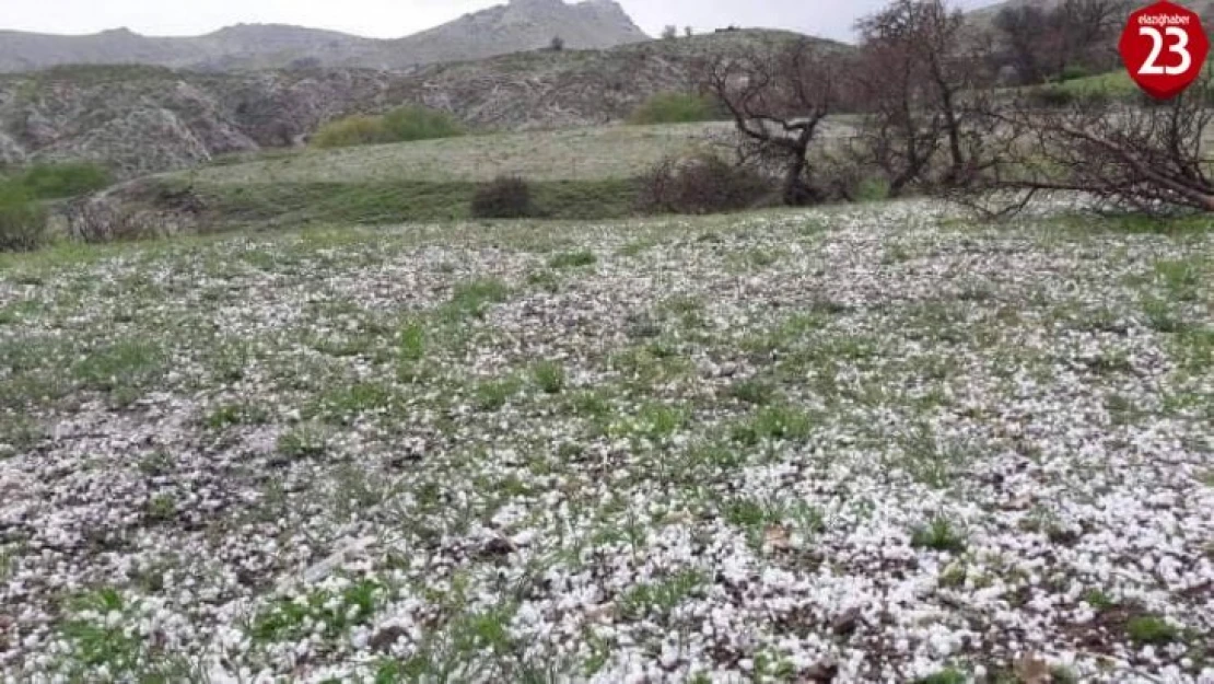 Elazığ'da misket büyüklüğünde dolu yağdı