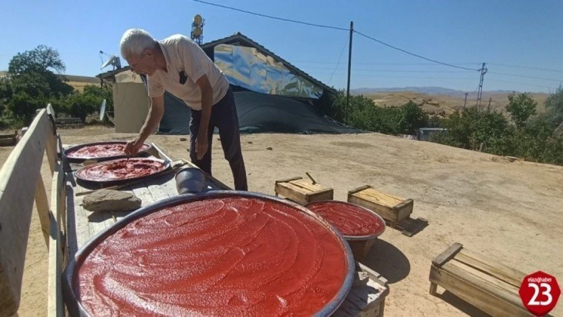 Elazığ'da odun ateşinde salça mesaisi başladı