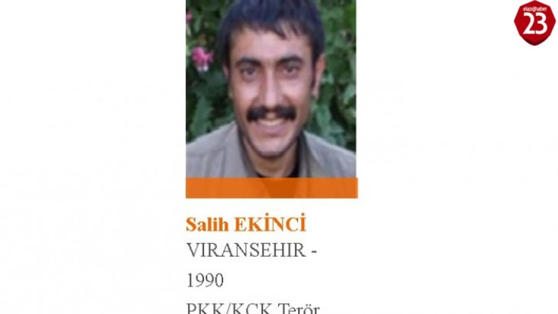 Elazığ'da öldürülen terörist, 1 milyon TL ödüllü turuncu listede çıktı
