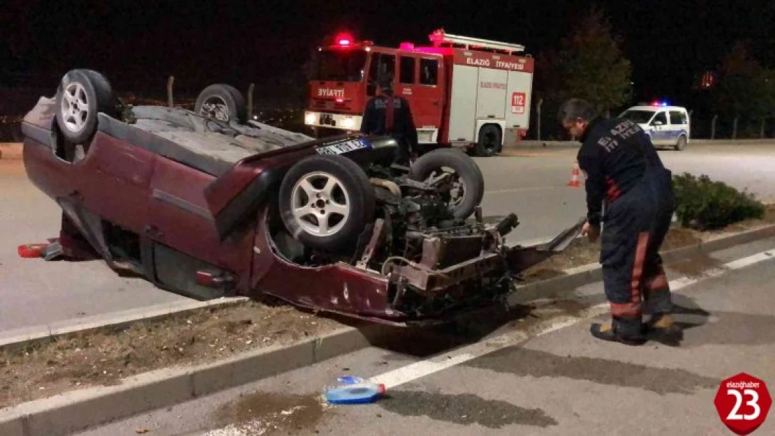 Elazığ'da otomobil takla attı: 3 yaralı