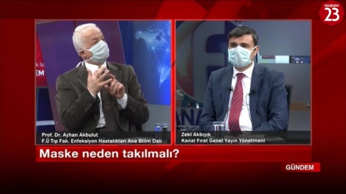 Elazığ'da televizyon programını maske takıp yaptılar