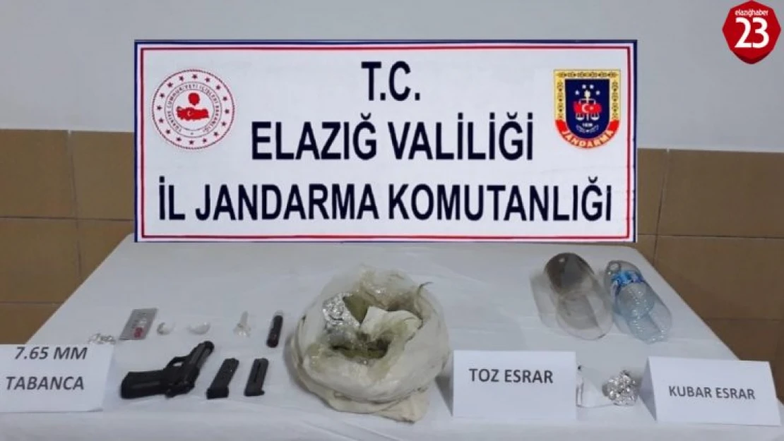 Elazığ'da,toz esrarla yakalanan şüpheli tutuklandı