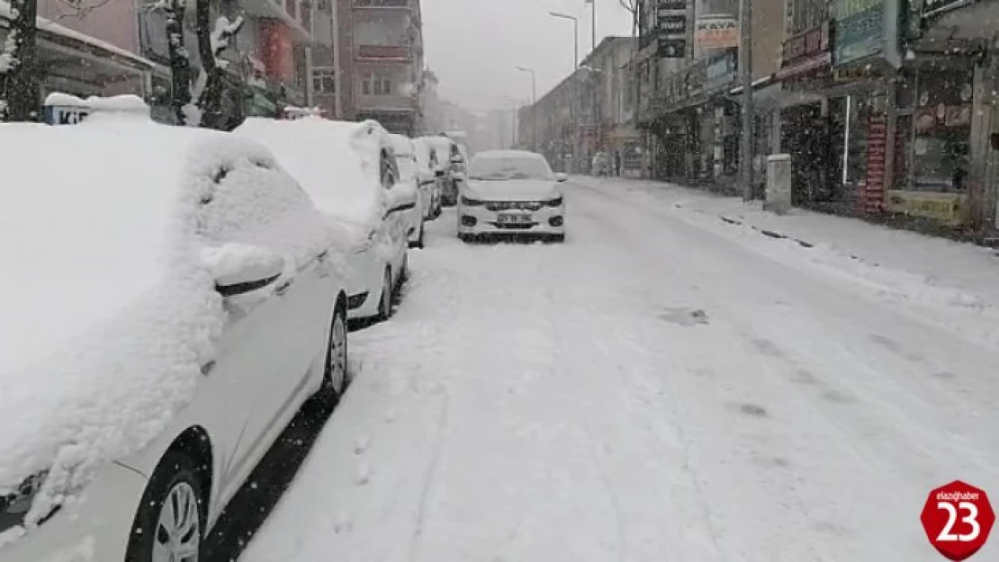 Elazığ'ın ilçelerinde kar yağışı etkili oldu