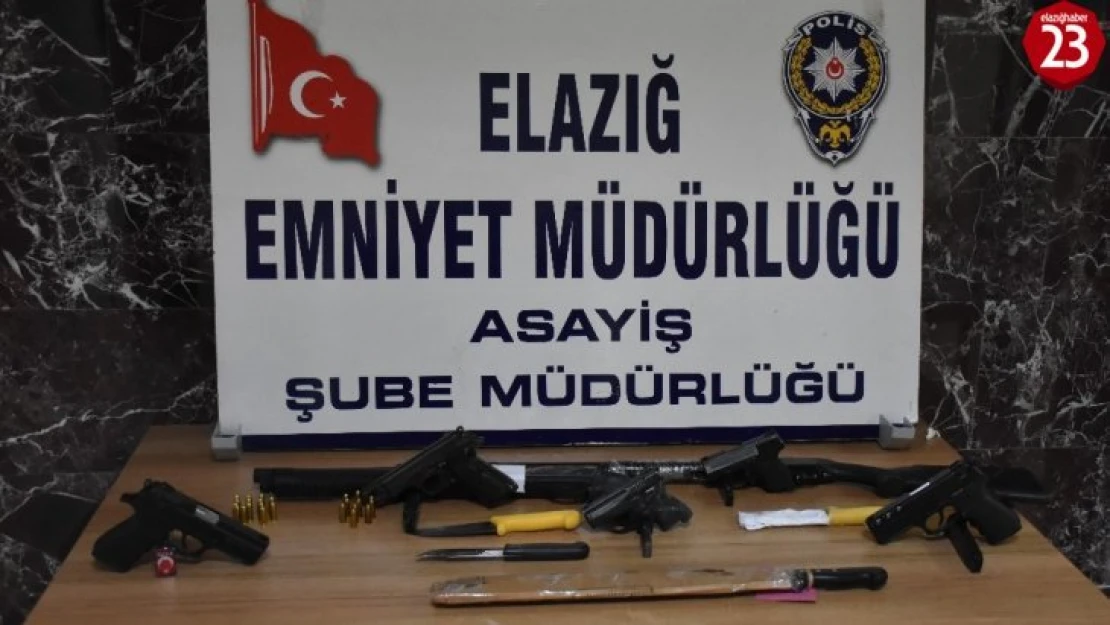 Elazığ polisinin şok uygulamalarında, 7 silah ele geçirildi