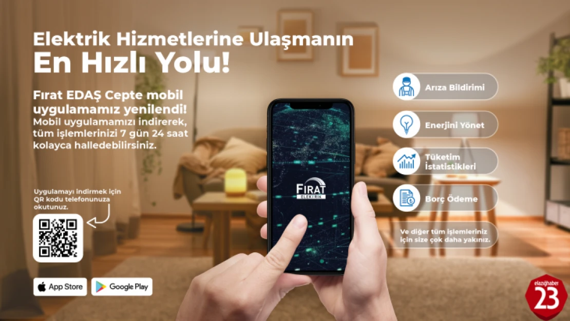 Fırat EDAŞ Cepte İle Tüm Elektrik Hizmetleri Parmağınızın Ucunda