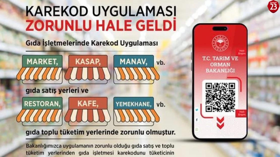Gıda İşletmelerinde Karekod Uygulaması Zorunlu Hale Geldi