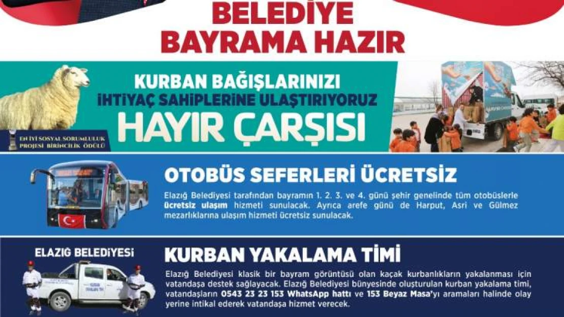 Elazığ'da Bayram Süresince Kesintisiz Hizmet