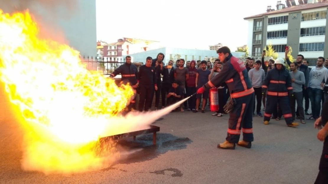 Elazığ'da Yurtta Yangın Tatbikatı Yapıldı