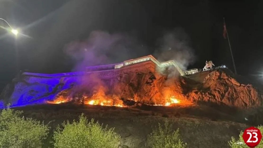 Harput'ta otluk alanda korkutan yangın