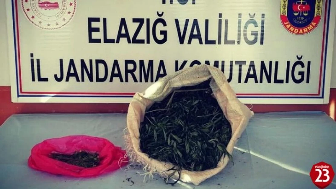 Maden'de Jandarma Ekipleri, Uyuşturucu Tacirini 2 Kilo Esrarla Yakaladı