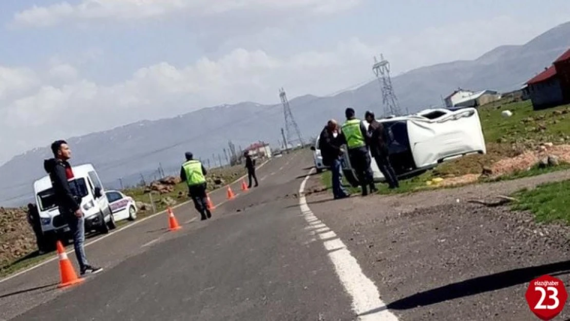 Karakoçan'da Köpeğe Çarpmamak İçin Manevra Yaptığı Araç Takla Attı, 2 Yaralı