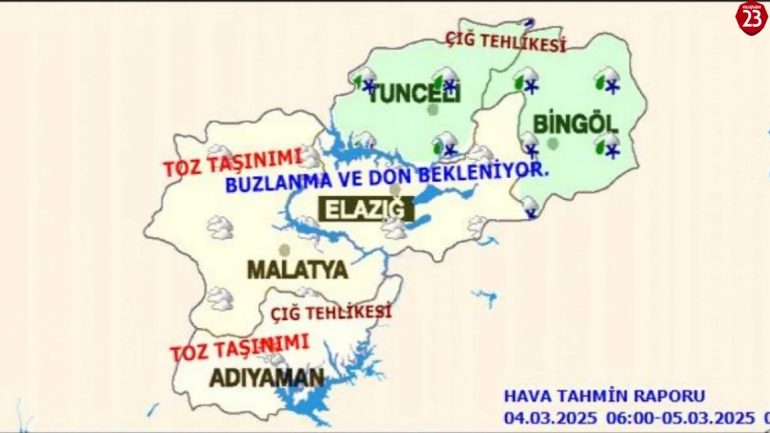 Meteoroloji'den Elazığ İçin Kritik Uyarı: Çığ, Buzlanma ve Toz Taşınımı Tehlikesi!