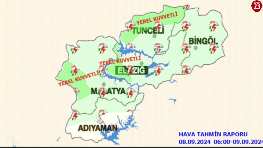 Meteorolojiden Elazığ için kuvvetli yağış uyarısı