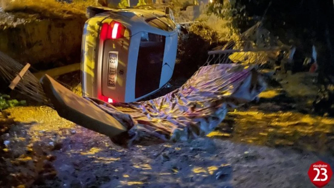 Fevzi Çakmak Mahallesinde Otomobil Bahçeye Uçtu, 2 Yaralı