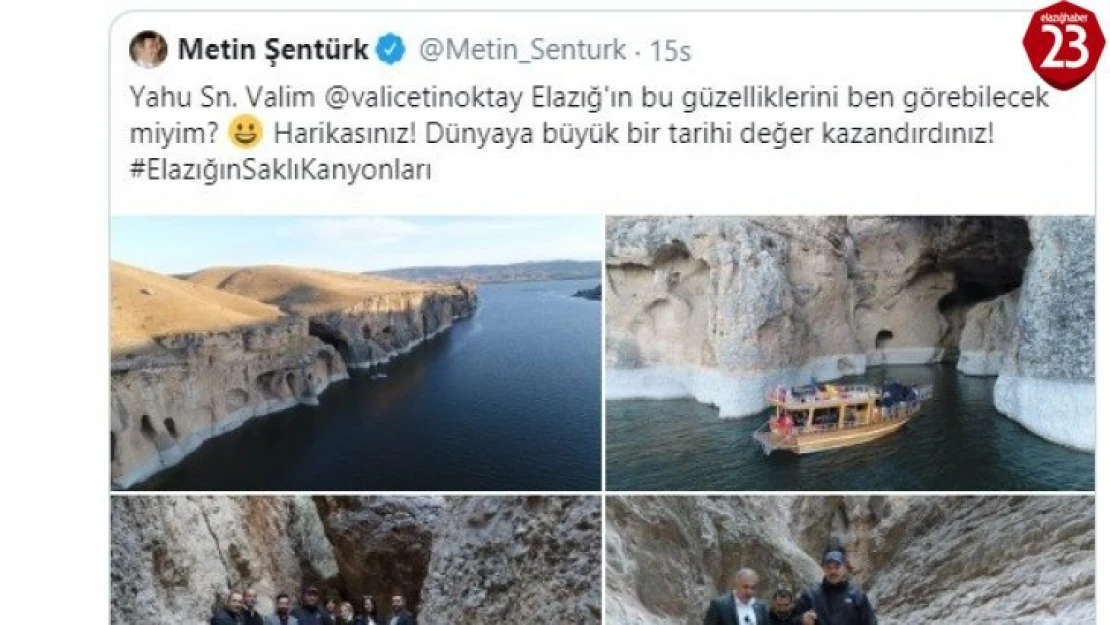 Sanatçı Metin Şentürk, Elazığ'ın saklı kanyonlarını paylaştı, herkesi gülümsetti