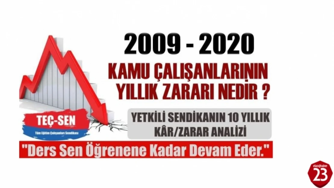 Teç- Sen'den Kamu Çalışanlarının 10 Yıllık  Fayda-Zarar Analizi!