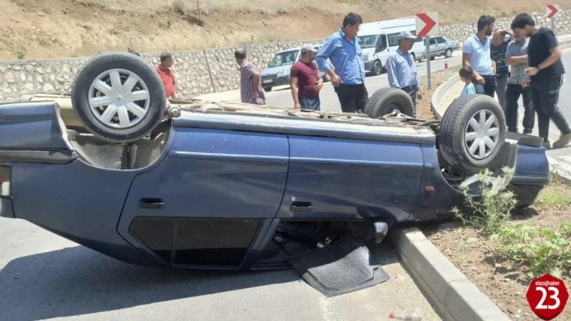 Otomobili Ters Döndü, Sürücüsünün Burnu Bile Kanamadı