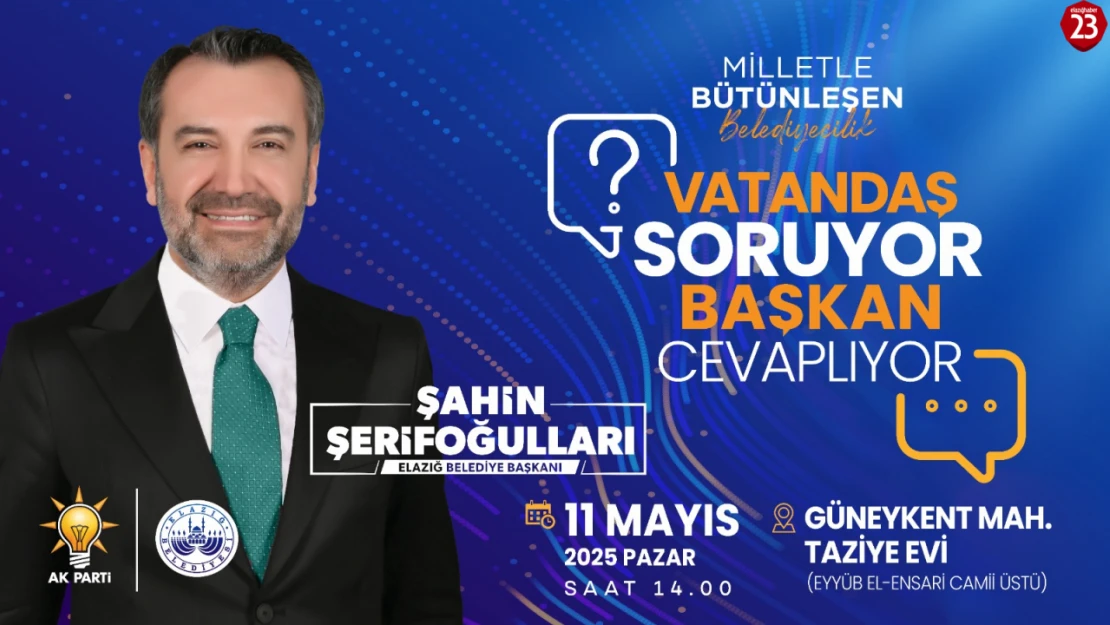 'Vatandaş Soruyor, Başkan Cevaplıyor' Programı Güneykent Taziye Evi'nde Gerçekleşecek