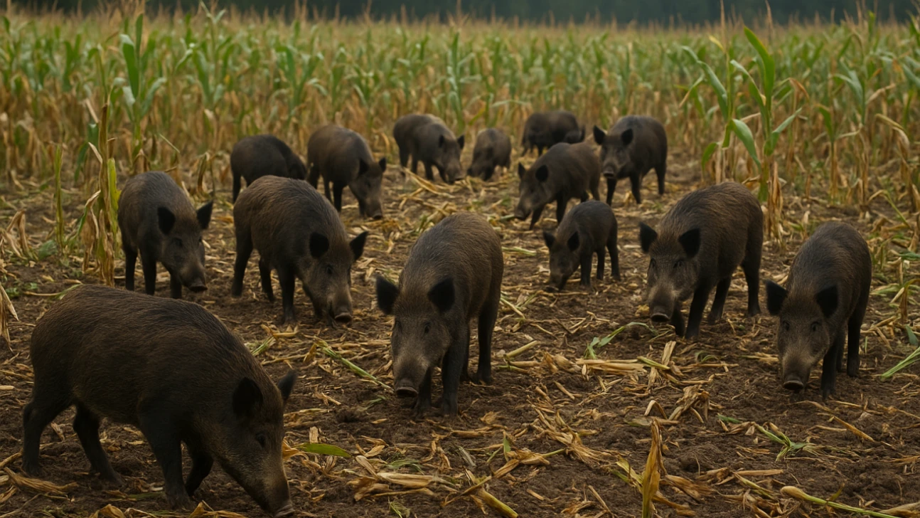 Kovancılar'da Domuzlar Mısır Tarlalarını Talan Etti
