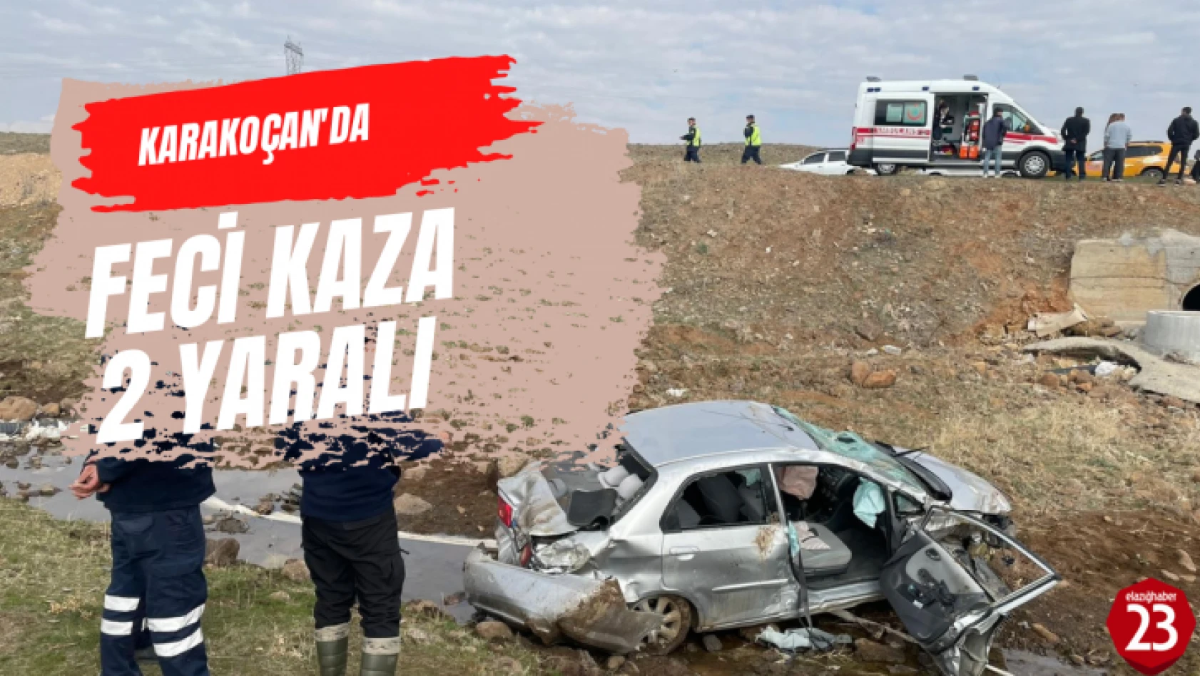 Karakoçan'da Araç Şarampole Yuvarlandı, 2 Yaralı