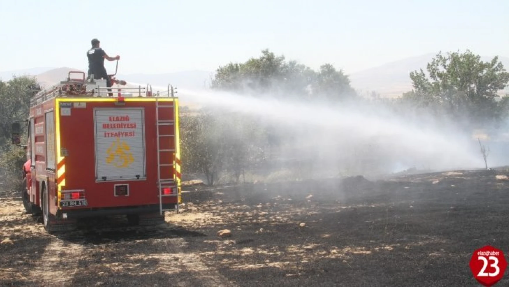Şahinkaya'da Bahçe Yangınında 80 Meyve Ağacı Zarar Gördü