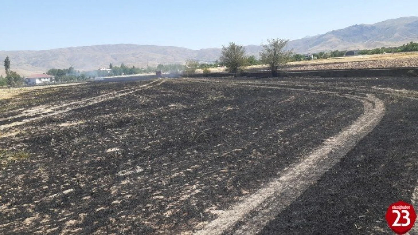 Çağlar Köyünde Çıkan Yangında Arpa Ekili Tarla Küle Döndü