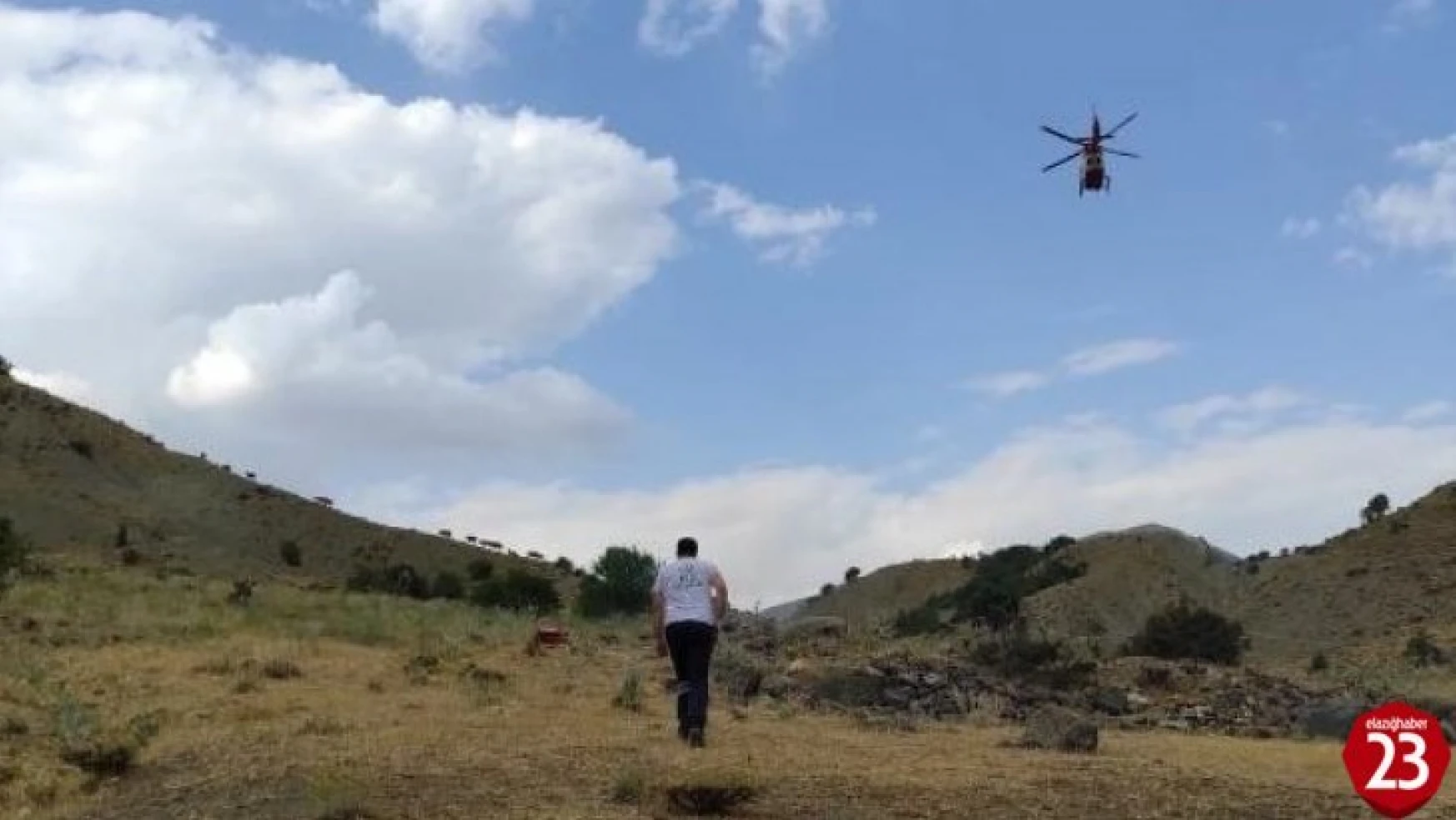 Kovancılar'da Dağda Rahatsızlanan Çobanın İmdadına Ambulans Helikopter Yetişti