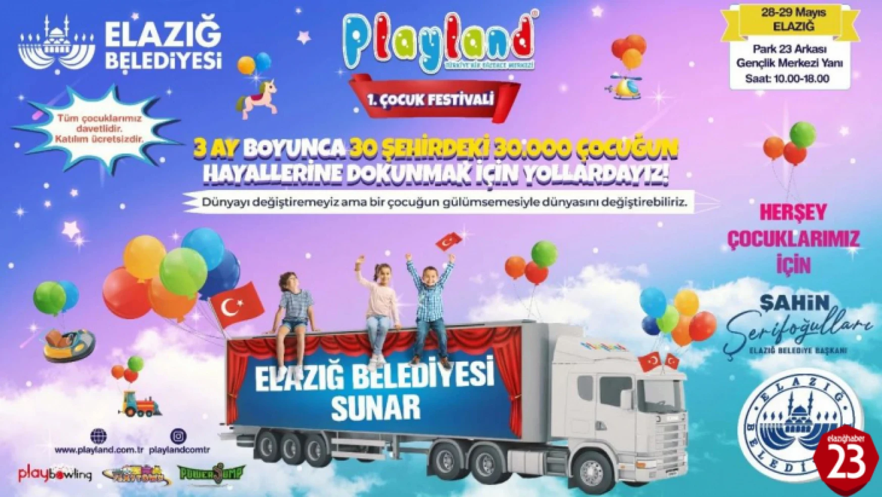 Elazığ'da 1. Çocuk Festivali Düzenleniyor