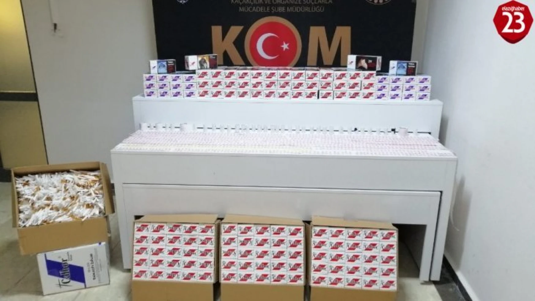 Elazığ'da 225 karton kaçak sigara ve bandroller ele geçirildi